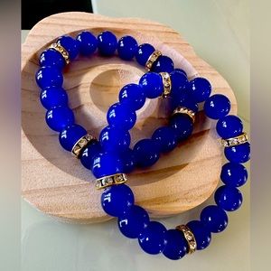 Blue beaded bracelet